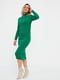 Платье-футляр зеленое с высоким воротом | 6438454 | фото 3
