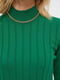 Платье-футляр зеленое с высоким воротом | 6438454 | фото 4
