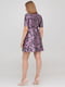 Платье А-силуэта фиолетовое в принт | 6438545 | фото 2