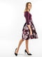 Сукня А-силуету бордова з квітковим принтом | 6438573 | фото 4