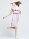 Платье А-силуэта розовое с надписью | 6438595 | фото 5