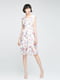 Платье А-силуэта белое с цветочным принтом | 6438597 | фото 3