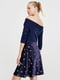 Сукня А-силуету синя з квітковим принтом | 6438615 | фото 2