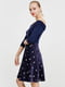 Сукня А-силуету синя з квітковим принтом | 6438615 | фото 3