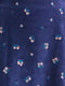Платье А-силуэта синее с цветочной вышивкой | 6438616 | фото 4