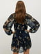 Сукня А-силуету синя з квітковим принтом | 6439086 | фото 2