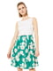 Сукня А-силуету біло-зелена з квітковим принтом | 6439585