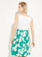 Сукня А-силуету біло-зелена з квітковим принтом | 6439585 | фото 2