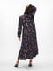 Платье А-силуэта черное с цветочным принтом | 6439845 | фото 2