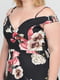 Сукня А-силуету чорна з квітковим принтом | 6439901 | фото 3