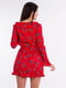 Платье А-силуэта красное с цветочным принтом | 6439907 | фото 2