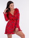 Сукня А-силуету червона з квітковим принтом | 6439907 | фото 3