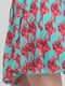 Сукня А-силуету бірюзова з принтом | 6440030 | фото 4