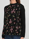 Блуза чорна з квітковим принтом | 6440073 | фото 3