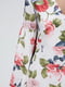 Платье А-силуэта белое с цветочным принтом | 6440152 | фото 4