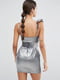 Платье-мини с металлизированной нитью серебристое | 6440157 | фото 2