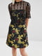 Сукня А-силуету чорно-жовта з принтом | 6440159 | фото 3
