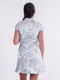 Платье А-силуэта голубое с цветочным принтом | 6440179 | фото 2