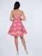 Платье А-силуэта бежевое с узором | 6440181 | фото 2