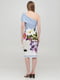 Сукня-футляр блакитна з квітковим принтом | 6440244 | фото 2
