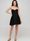 Платье А-силуэта с открытыми плечами черное | 6440274