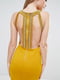 Міні-сукня з високою горловиною та золотими прикрасами жовта | 6440288 | фото 2
