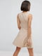 Платье А-силуэта с ассиметричной юбкой бежевое | 6440295 | фото 3