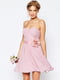Шифонова міні сукня з декоративною квіткою рожева | 6440297