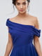 Платье А-силуэта на одно плечо синее | 6440360 | фото 2