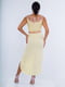 Платье А-силуэта с бисером желтое | 6440363 | фото 2