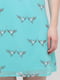 Сукня А-силуету м'ятного кольору з принтом | 6440440 | фото 4