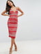 Сукня-футляр червона з візерунком | 6440470 | фото 3