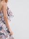 Платье А-силуэта в тропический принт с рюшами и запахом разноцветное | 6440488 | фото 2