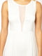 Облягаюча сукня з шифоновим оздобленням біла | 6440545 | фото 3