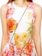 Платье А-силуэта в фактурный цветочный принт с молниями разноцветное | 6440607 | фото 3