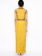 Вечернее платье макси с декорированной горловиной желтое | 6440613 | фото 2