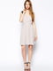 Сукня А-силуету вільного крою з мереживними плечима лилова | 6440646 | фото 4