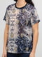 Блуза анималистической расцветки с декором | 6440842 | фото 3