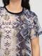Блуза анималистической расцветки с декором | 6440842 | фото 4