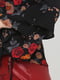 Блуза "на запах" чорна з квітковим принтом | 6440875 | фото 4