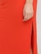 Платье А-силуэта с открытыми плечами оранжевое | 6441038 | фото 4