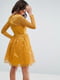 Сукня А-силуету мереживна жовта | 6441045 | фото 2