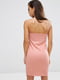 Облягаюче плаття в рубчик з блискавкою спереду рожеве | 6441051 | фото 2