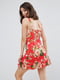Сукня А-силуету з квітковим принтом червона | 6441083 | фото 2