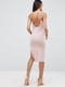 Облегающее платье миди с ремешком на спине розовое | 6441091 | фото 2