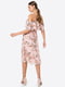 Сукня А-силуету рожева в принт | 6441171 | фото 2