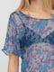 Пляжное платье с абстрактным узором синее | 6441577 | фото 4