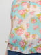 Блуза бирюзово-бежевая с цветочным принтом | 6441614 | фото 4