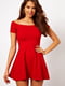 Короткое приталенное платье красное | 6441620 | фото 2
