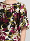 Блуза цвета хаки с цветочным принтом | 6441711 | фото 4